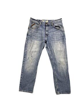 Ariat M2 Legacy Jeans Mens 33x30 Blue Denim Relaxed Bootcut Stretch Distressed